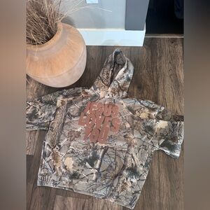Camouflage Hoodie with 'Jesus Loves You' Print